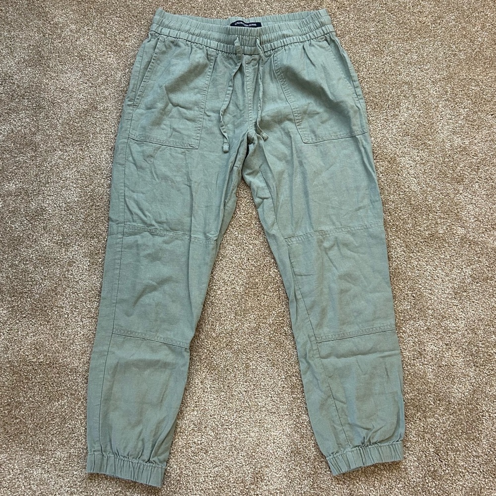 Calvin Klein Light Green Linen Joggers